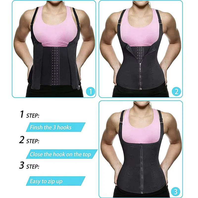 Sweat Waist Trainer Vest Slimming Corsets for Weight Loss Body Shaper Sauna Suits Compression Tank Tops Belly Girdles Shapewear