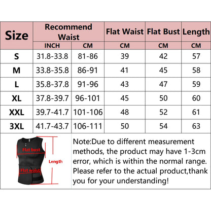 Men Body Shaper Waist Trainer Sauna Suit Sweat Vest Slimming Underwear Weight Loss Shirt Fat Burner Workout Tank Tops Shapewear