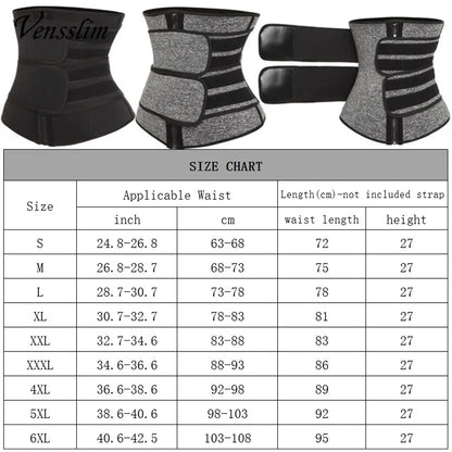 Vensslim Men Waist Trainer Body Shapers Slimming Belt Sheath Weight Loss Belly Cinchers Workout Trimmer Corset Sauna Sweat Strap
