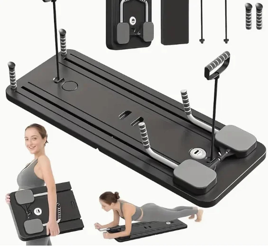 Pilates Board - Pilates Reformer Set, Multi-Purpose Foldable Pilates , 5 in 1 Pilates Sliding Board (Black)