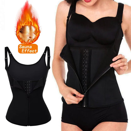 Sweat Waist Trainer Vest Slimming Corsets for Weight Loss Body Shaper Sauna Suits Compression Tank Tops Belly Girdles Shapewear