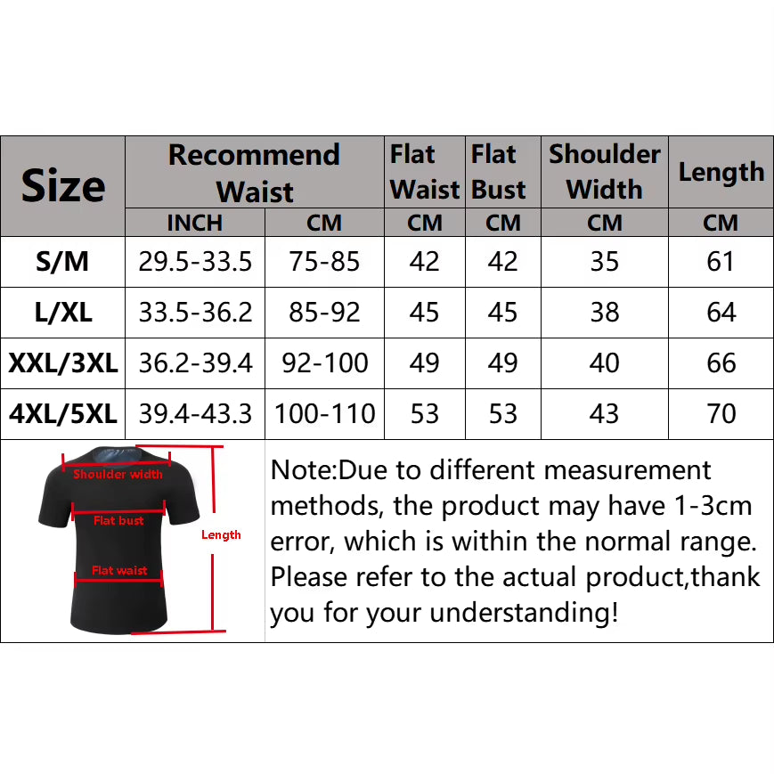 Men Sauna Sweat Shirt Hot Polymer Corset Compression Waist Trainer Shirt Workout Tank Top Weight Loss Body Shaper Slimming Vest