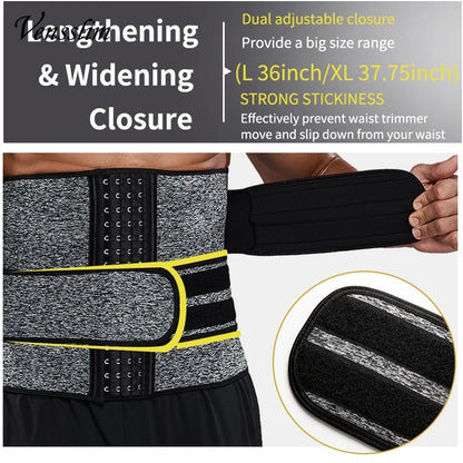 Vensslim Men Waist Trainer Body Shapers Slimming Belt Sheath Weight Loss Belly Cinchers Workout Trimmer Corset Sauna Sweat Strap