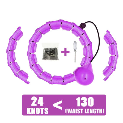 Weighted Fitness Circle Hoops for Adults Weight Loss Plus Size for Adults Smart Exercise 2 in 1 Adjustable with Detachable Knots